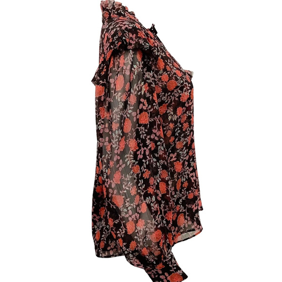 MISA Los Angeles NWT Red & Black Floral Ruffle Blouse Top – Medium - Picture 8 of 16